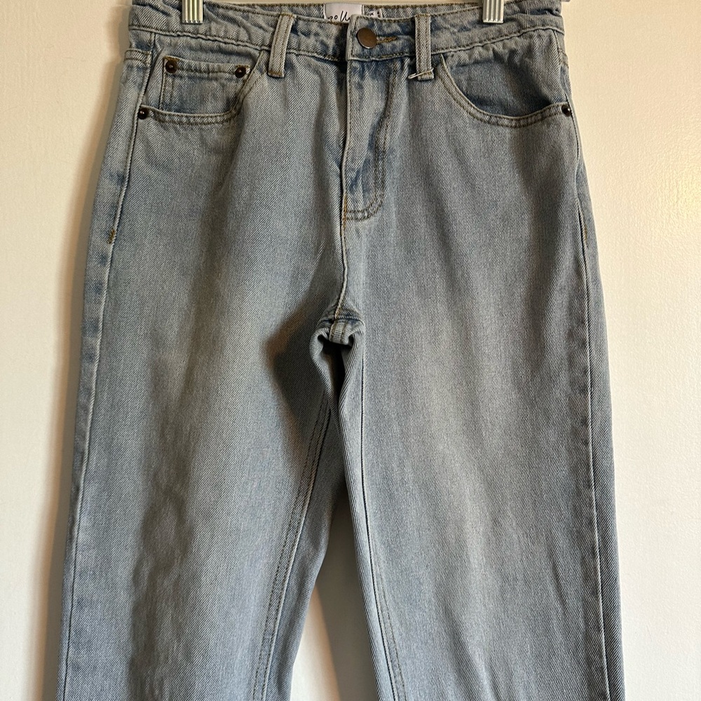 Princess Polly Classic Lightwash Blue Straight Leg Denim Jeans size 2 EUC - Picture 3 of 9